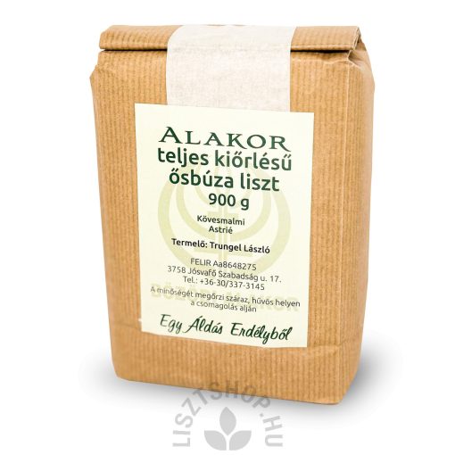 Trungel László teljes kiőrlésű alakor ősbúzaliszt - 900 g