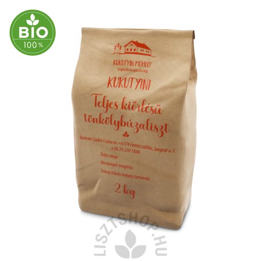 KUKUTYIN MŰHELY Kukutyini teljes kiőrlésű tönkölybúzaliszt - 2 kg